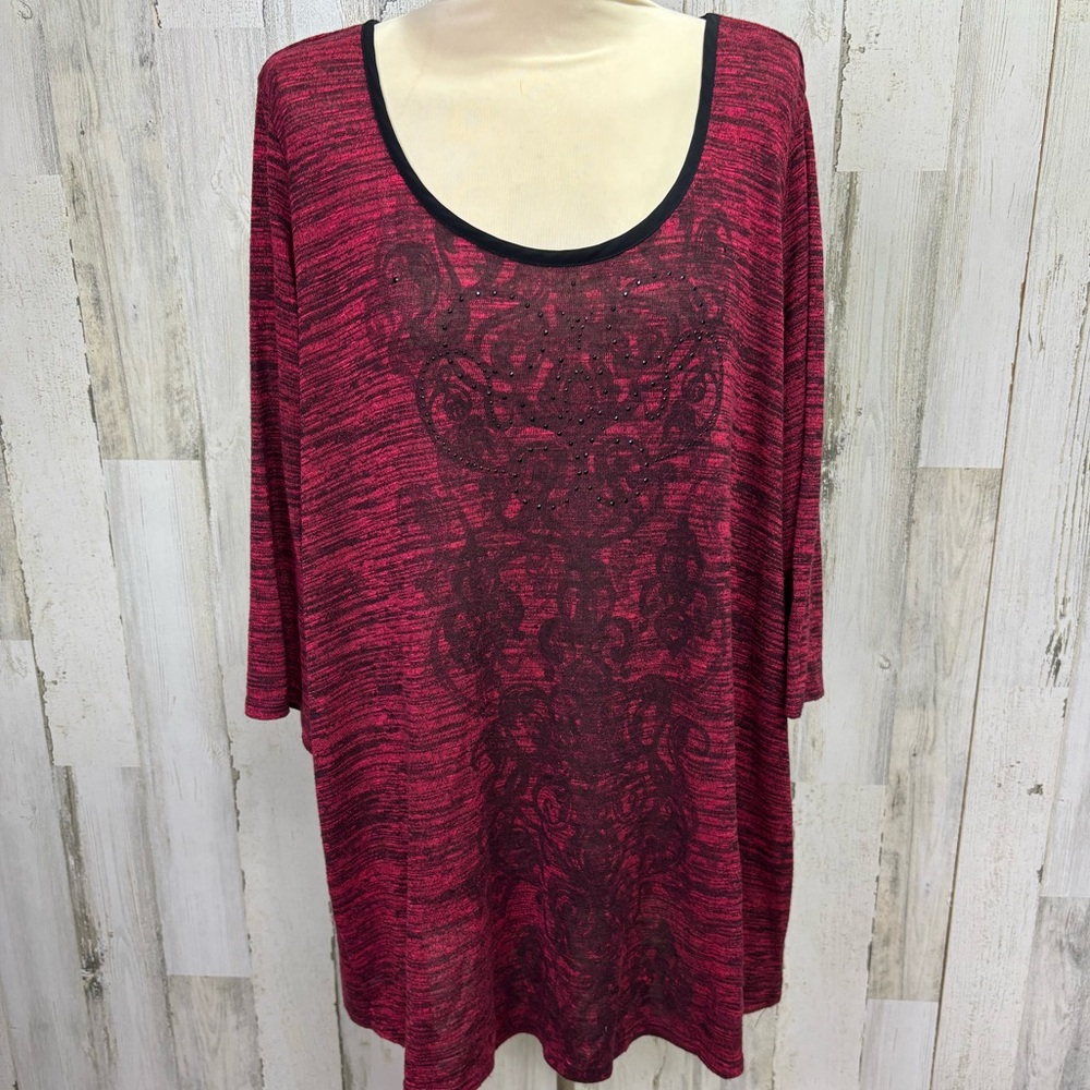 Catherines Plus Size Embellished Split Back Top